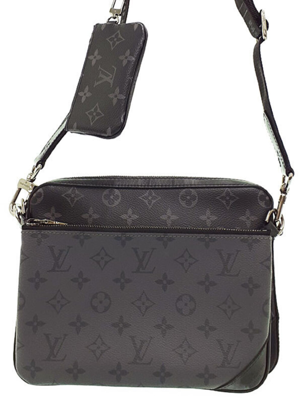 Louis Vuitton Monogram Eclipse Black Trio Messenger Shoulder Bag